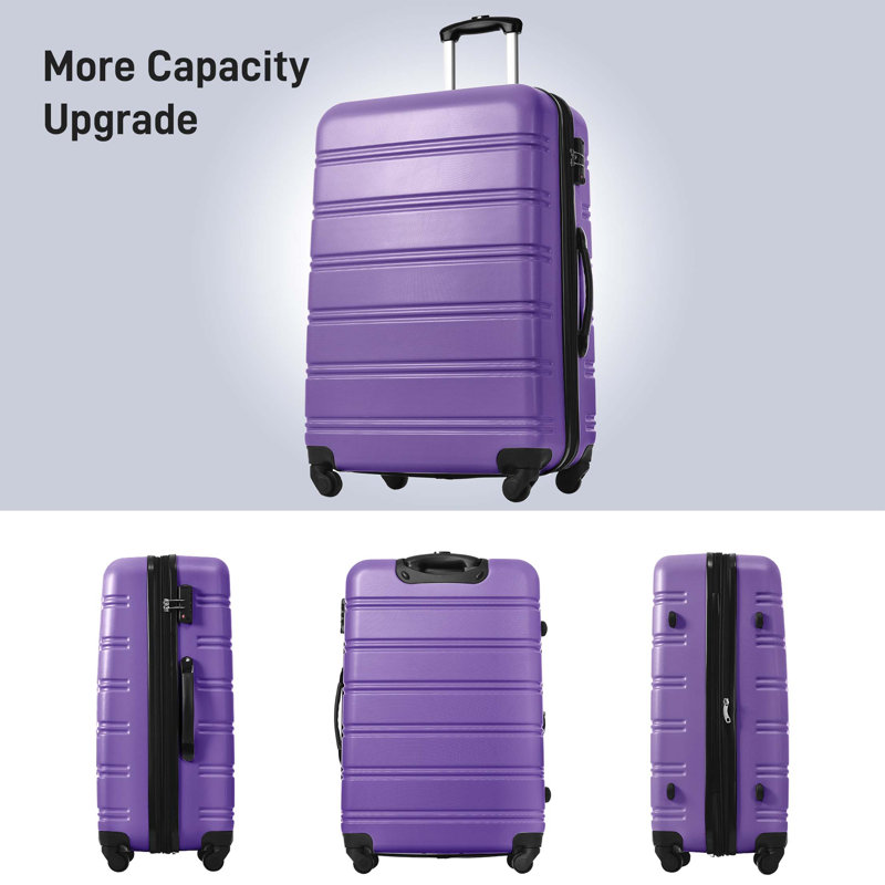 3 Piece Luggage Set Hardside Spinner Suitcase with TSA Lock 20" 24" 28" Available