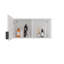 Pharmacie Kaser avec miroir et tablettes, avec option de position verticale ou horizontale, solution de rangement de salle de bain moderne, blanc