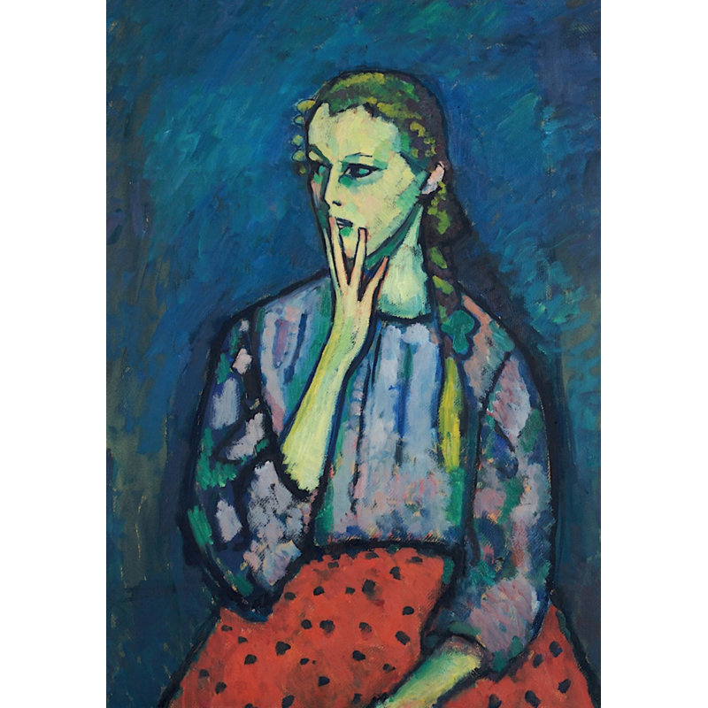 Portrait Of A Girl Print by Grand Archives, 18'' H x 13'' W, Gold Single Picture Framed