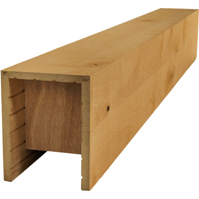 AmeriCraft Wood Resawn Beam, 3-Sided (U-Beam), 9 1/2"W x 7 1/2"H x 192"L, Golden Pecan Finish, Stain Grade Knotty Alder