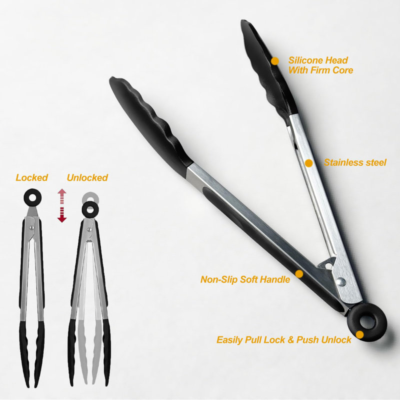 Ensemble d'ustensiles de cuisson en silicone, grandes spatules et cuillères antiadhésives résistantes à la chaleur pour la cuisine, tourneurs de cuisine idéaux sans BPA pour la friture, le mélange, le service, la vidange, le tournage