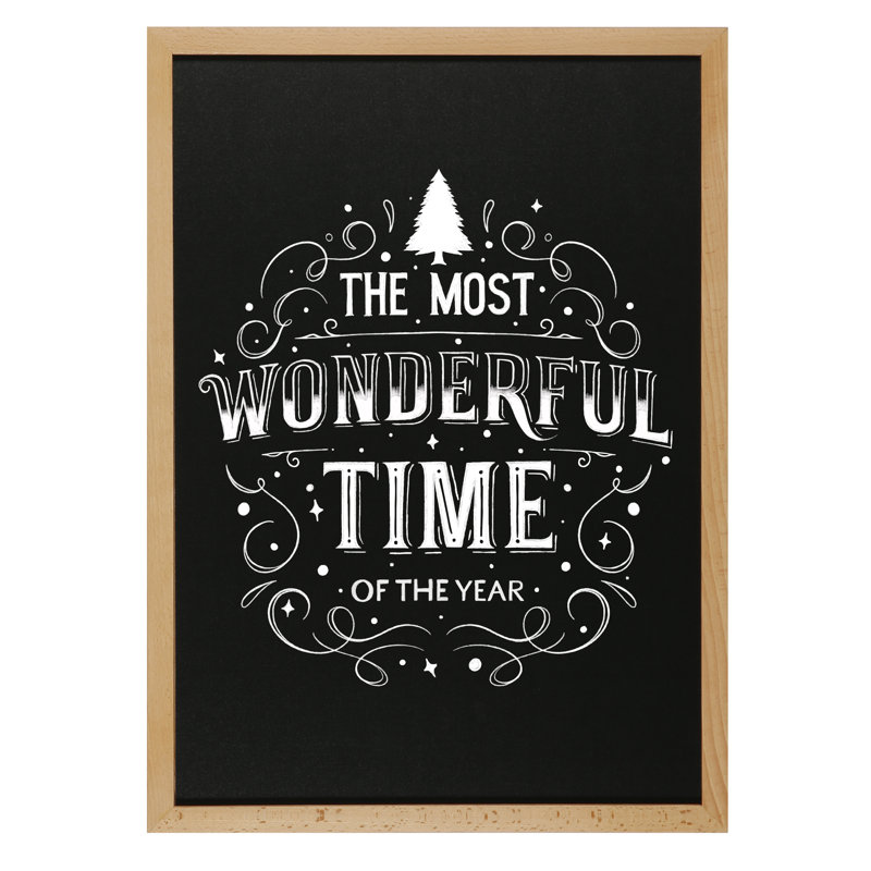 Wall Fiberboard Reversible Mini - Up To 2' Chalkboard, Natural Wood