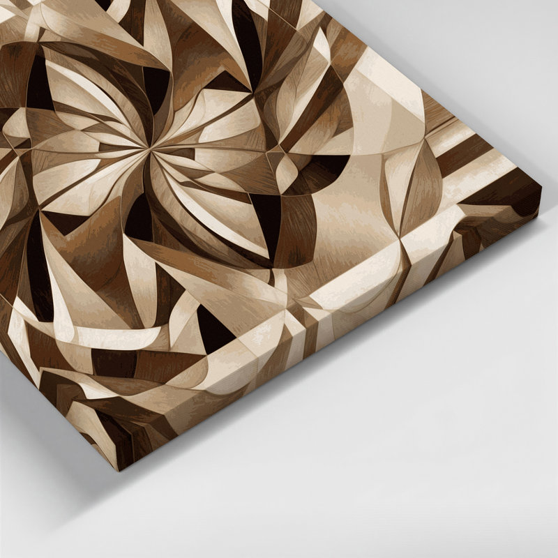 «Geometric Abstraction», art mural sur toile beige, H 32 po x l 32 po