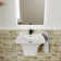 Carre Glossy White Ceramic Rectangular Wall Mount Bathroom Sink with Overflow