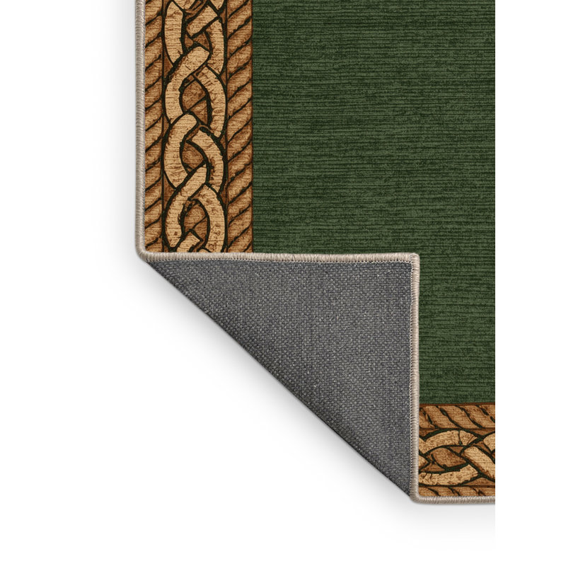 Soft Plush Findley St Patties Modern & Contemporary Abstract Area Rug in Brown – Beige Binding, 7x9