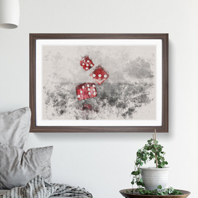 Rolling the Dice Watercolour - Picture Frame Graphic Art