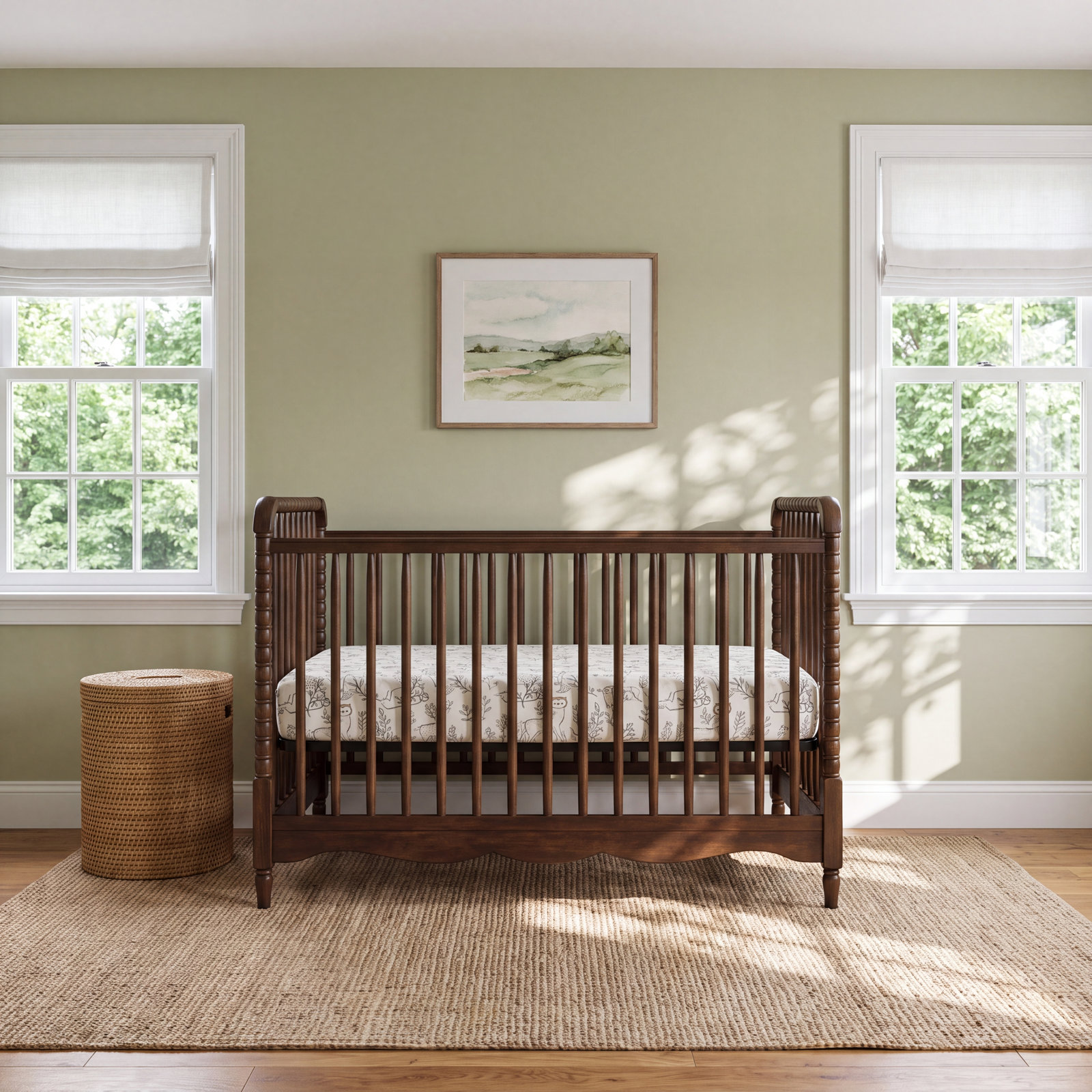 Ezra Woodland Animals Cotton Crib Sheet