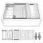 Station de travail blanche Farmhouse Sink - 33 po x 20 po x 10 po en porcelaine blanche