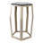Metal and Glass Pentagonal Accent Table with Geometric Open-Frame Base, Modern Decorative Side Table for Stylish Home Decor - 22", Black & Gold-1712985089-1712985103