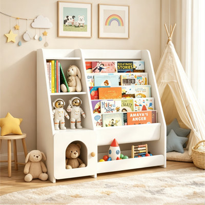 Chitara 5-Tier Book Display Bookcase Bookshelf with Storage Organizer