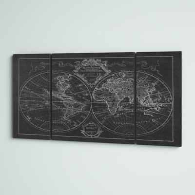 « monde map », reproduction d’image multi-pièces de première qualité sur toile