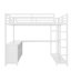 Lit mezzanine moderne en métal avec garde-robe intégré et bureau en L