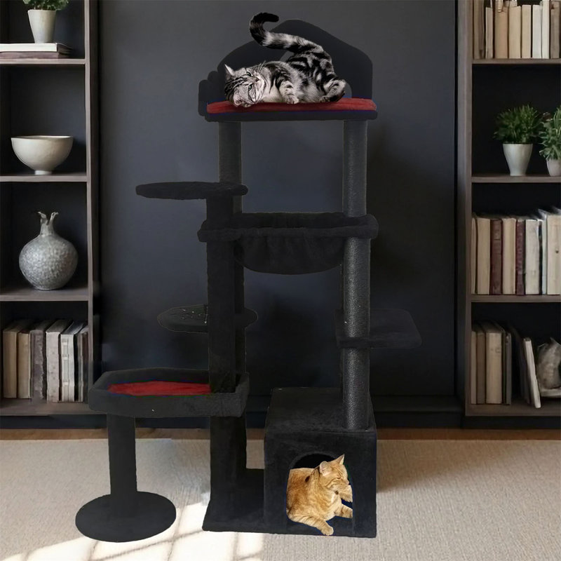 Tour pour chat à plusieurs niveaux avec poteaux à griffer, perchoirs, hamac et grotte pour chat