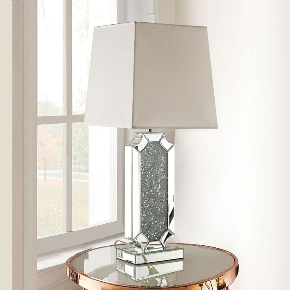 Quinn Grey and White Table Lamp + Reviews