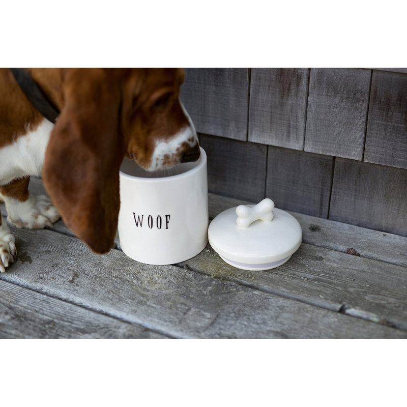 Woof Jar With Bone Handle On Lid
