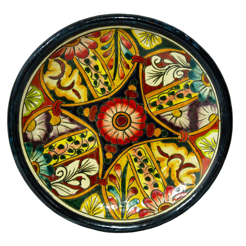 Assiette décorative médaillon San Miguel, petite plaque murale peinte à la main Talavera - petite taille