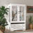White Large Floor Bird Cage with Removable Tray, Gridded Base, and Storage Drawers
