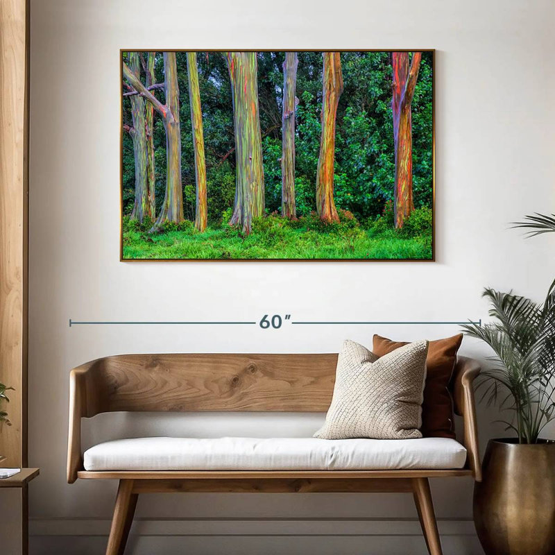 Eucalyptus arc-en-ciel, 46 po x 31 po, Cadre flottant doré