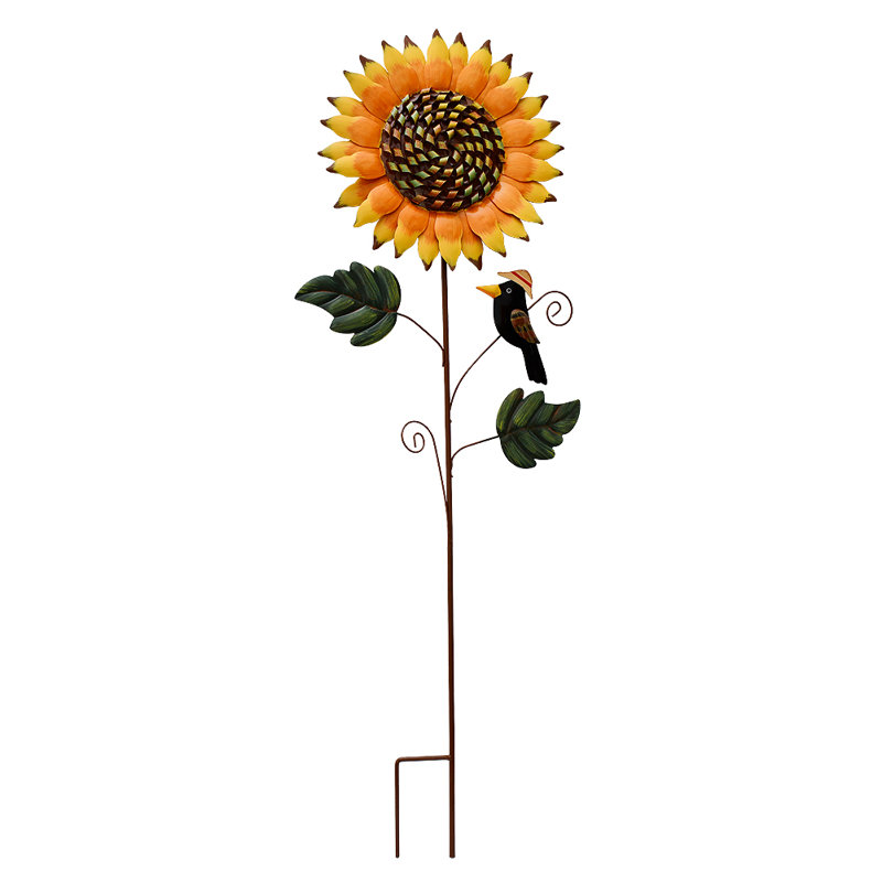 Piquet de jardin en métal tournesol