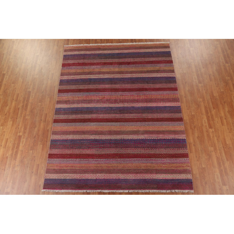 Striped Gabbeh Oriental Area Rug 8x11