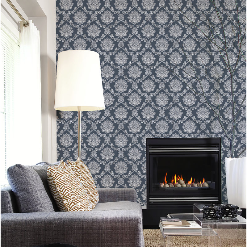 10m x 53cm Matte Wallpaper Roll, Light Grey/Dark Grey