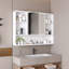 Miroir en aluminium pour armoire à pharmacie avec lumière DEL à 3 couleurs et fonction de désembuage