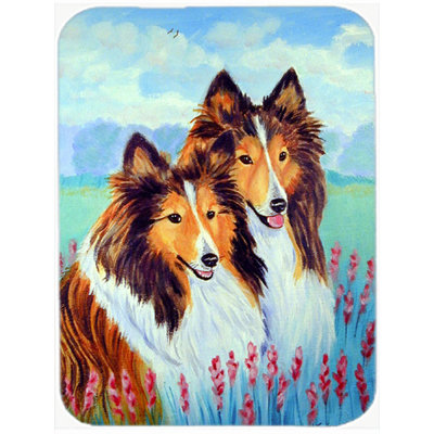 Planche à découper en verre deux shelties trésors caroline