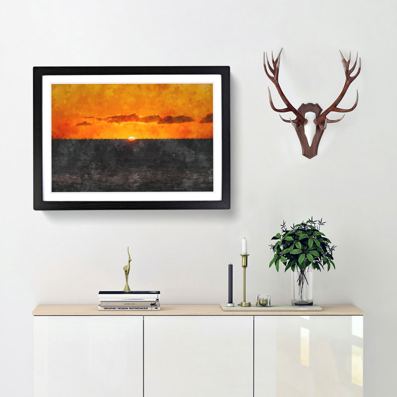 Goodbye to the Sun - Wall Art, Black Single Picture Frame Wood, 33cm H x 45cm W x 2cm D
