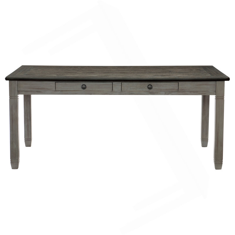 Table de salle à manger décontractée deux tons à finition rectangulaire de 6 tiroirs