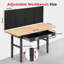 Établi de travail avec rangement Établis réglables avec tiroir pour garage Établi de garage à dessus en bois d'hévéa avec panneau perforé, prises de courant-108844143