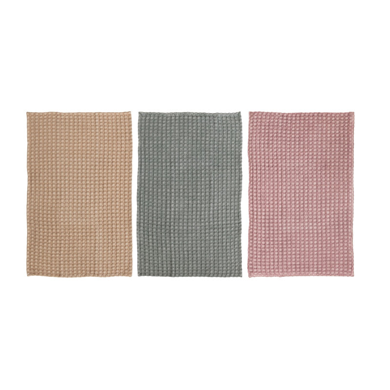 Oversized Stonewashed Cotton Waffle Weave Tea Towels