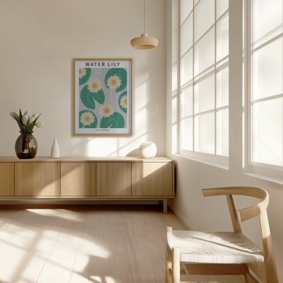 "Nénuphar", art mural texturé encadré