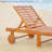 Outdoor Folding Chaise Lounge Chair Recliner With Wheels, Acacia Wood Frame - Teak Color