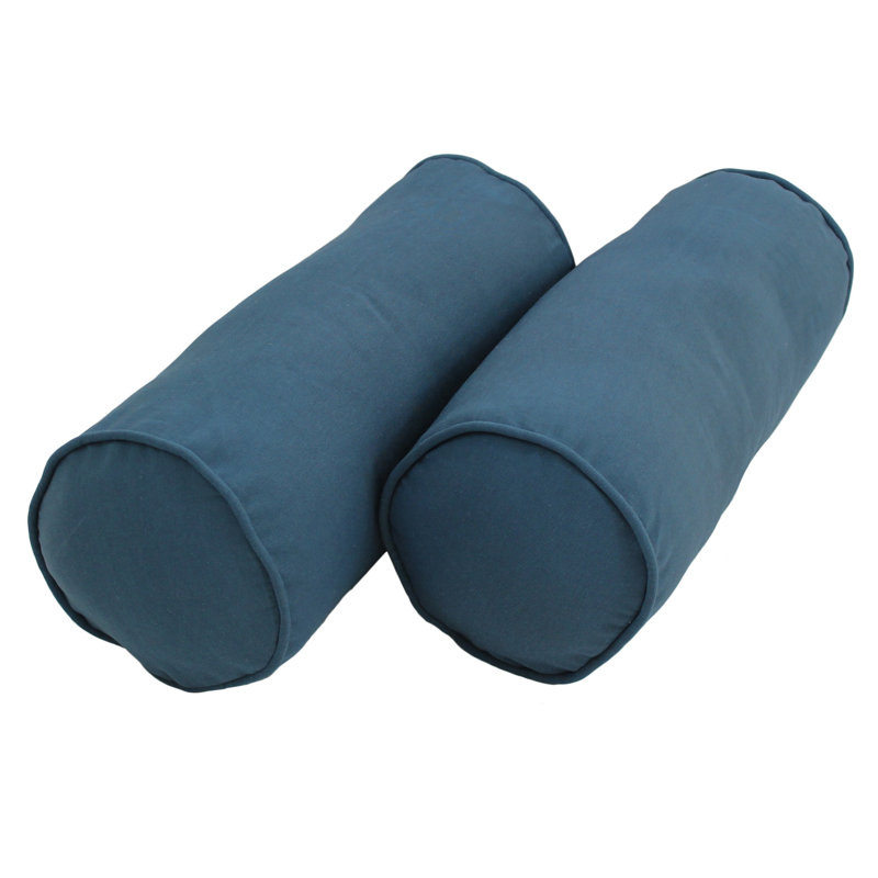  Housse et insert de traversin en coton, Indigo