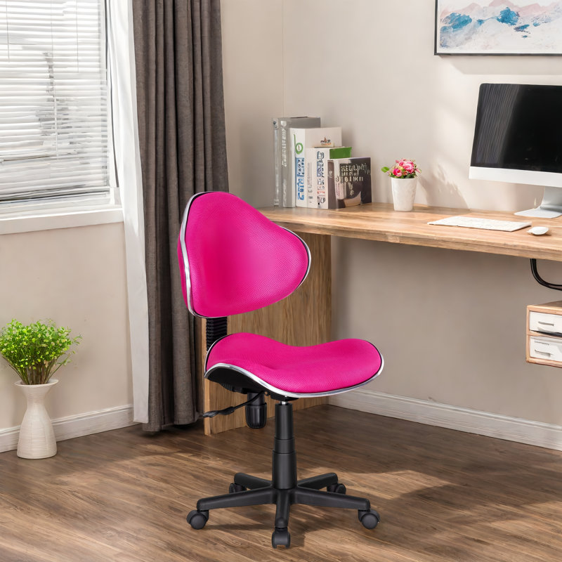 Chaise de bureau pivotante à 360 ° Aldous avec dossier en filet et hauteur réglable, Rose