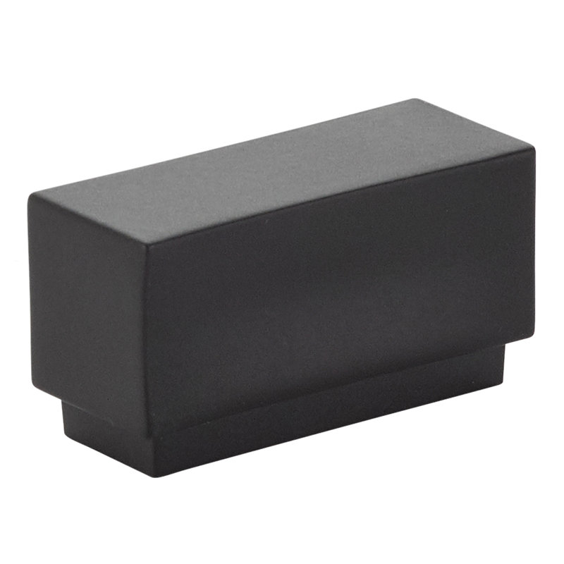 Urban Modern Rectangular Cabinet Knob, Flat Black