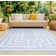 Amanda Geometric Aqua Indoor / Outdoor Area Rug
