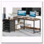 Bureau d'ordinateur en L avec tablettes et tablettes de rangement réversibles-486440
