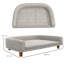 Chien de luxe, housse amovible, pieds en bois, lit confortable pour animaux de compagnie gris avec coussin, pattes lavables