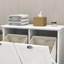 Trieur de linge blanc avec deux compartiments, sacs enduits et amovibles pour la lessive, assemblage facile, armoire de support de charge de 100 livres, blanc, construction, peint, sacs, charge de 100 lb, assemblage-912818188-912818189