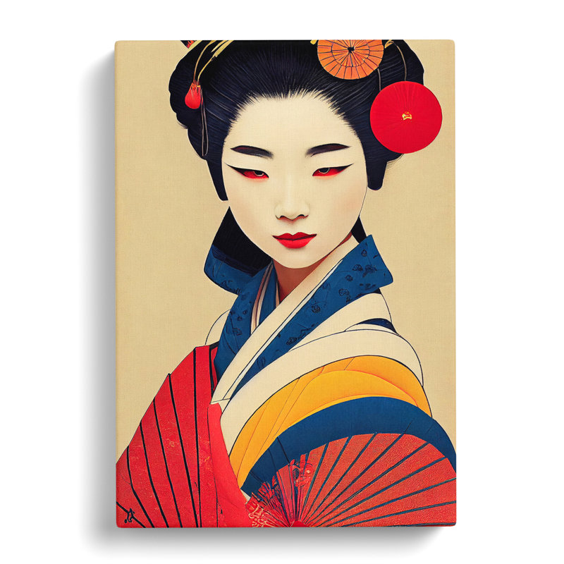 Welcoming Geisha - Wrapped Canvas, 50cm H x 35cm W x 3cm D