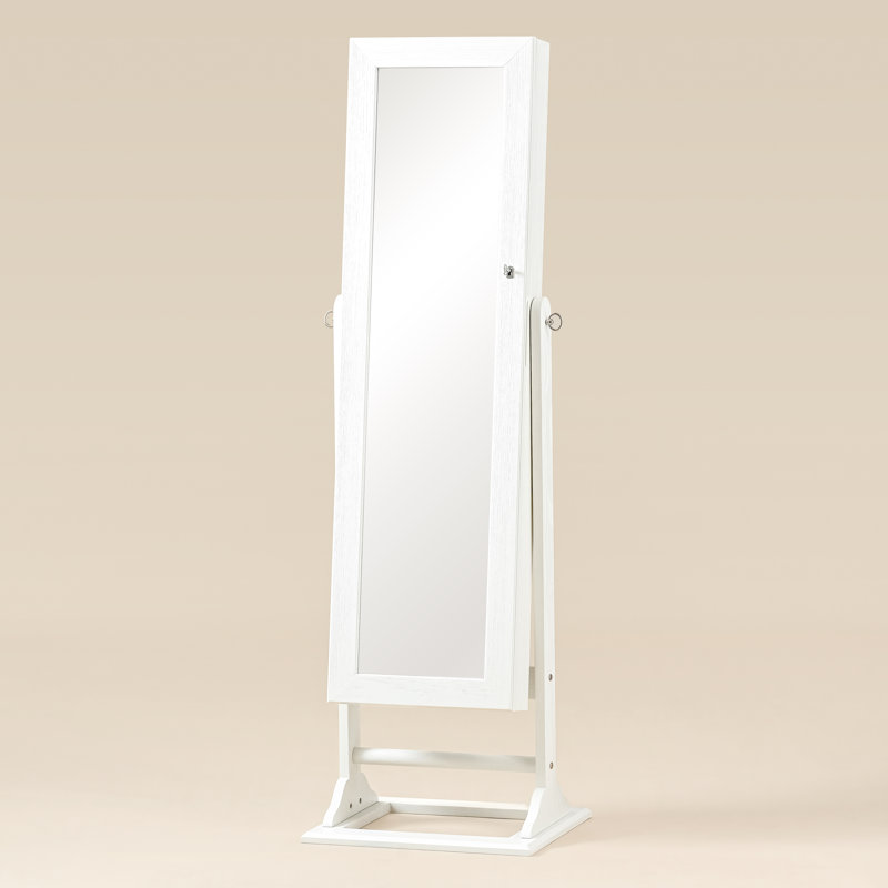 Armoire à bijoux autoportante de 17,2 po de largeur Maka, Blanc