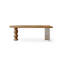 Bureau demi-cercle brun en bois massif acrylique-197426258