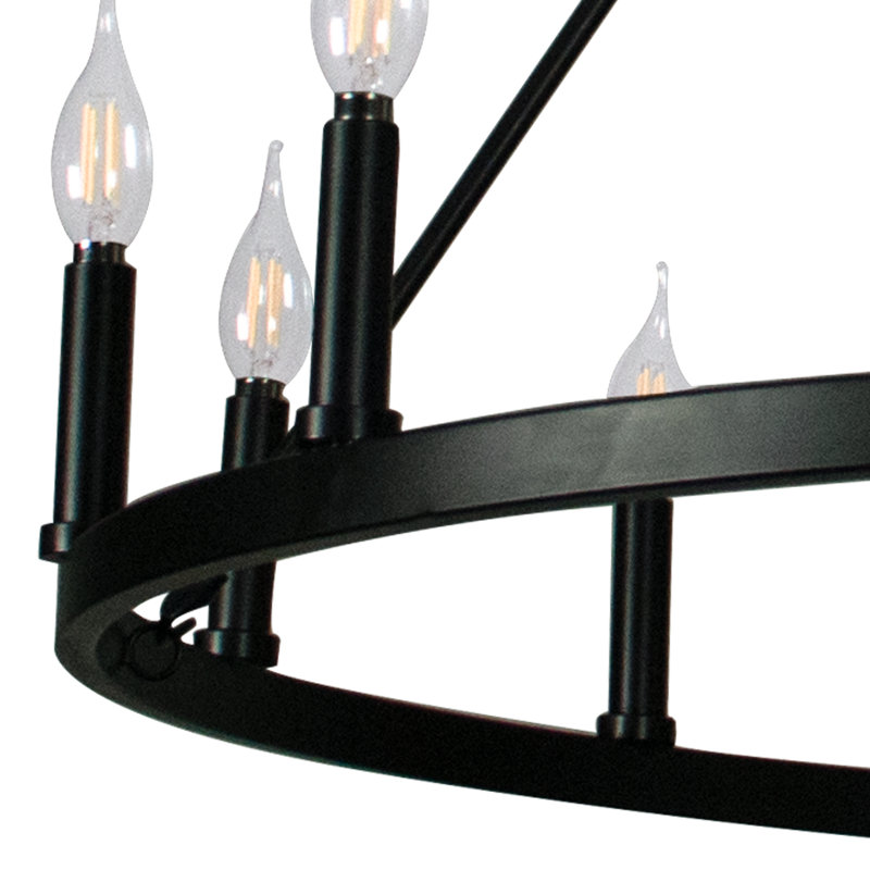 Kellen 12 - Light Waggon Wheel Chandelier