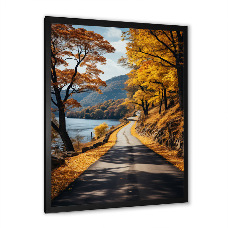 «Badi Road Through Yellow Forest III», reproduction sur toile, Cadre photo noir, H 32 po x l 24 po x P 1 po