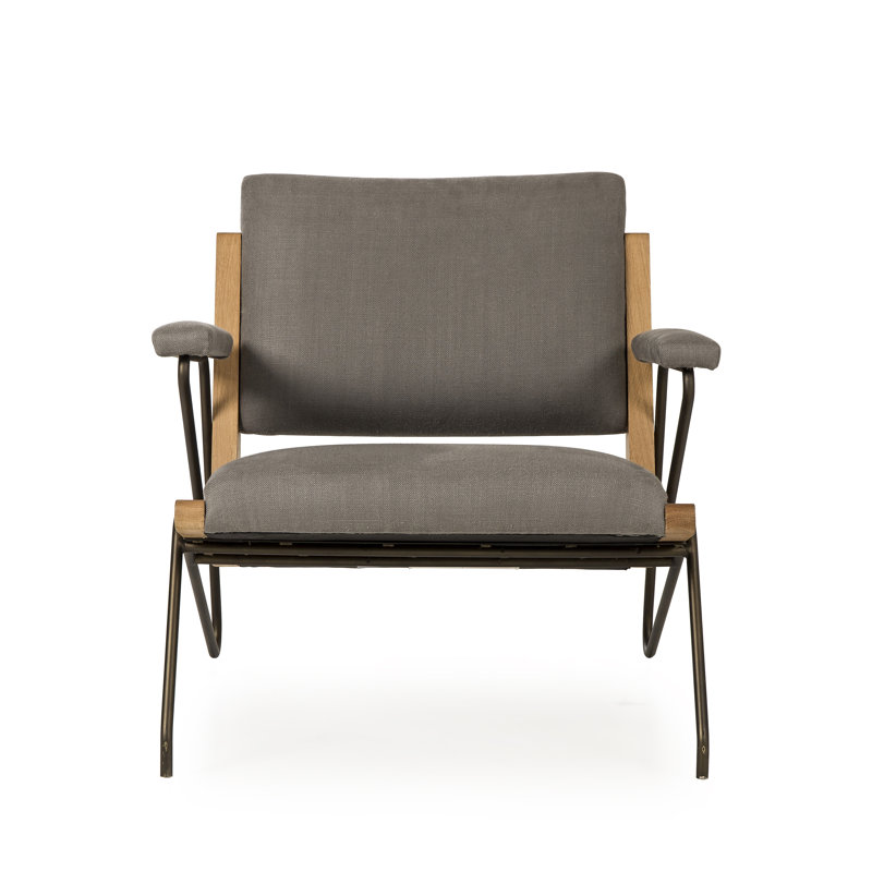 Armchair, Gray Linen