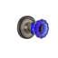 Classic Rosette with Crystal Cobalt Door Knob-1554958233-1554958234