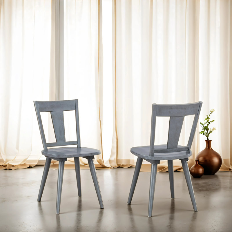 Kaliski Mid-Century Modern Farmhouse Toner Kitchen Nook Dining Chairs, Antique Gray