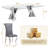 Rectangular Glass Dining Table Set For 8 People, Sleek Modern Design With Sculptural Metal Base, 94.49'' L X 47.24'' W-1557316197-1557316218