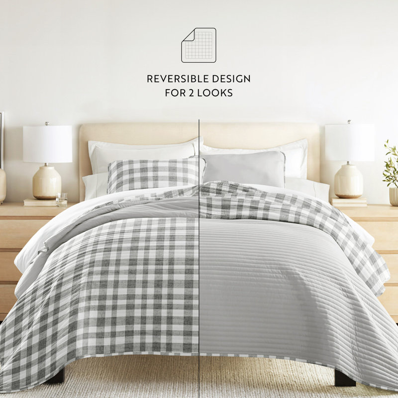Ensemble de courtepointe très doux et léger, couvre-lit matelassé toutes saisons à carreaux aquarelle